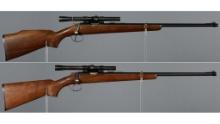 Two Colt Colteer 1-22 Bolt Action Rifles with Scopes