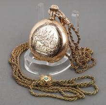 Elgin 0 Size 11 Jewel Pocket Watch w/ Chain & Fob, Ca. 1894