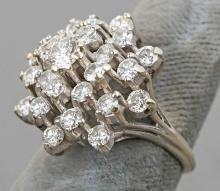 14k Gold Ladies Diamond Cluster Rings, Sz.5