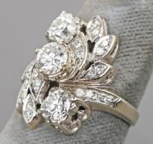 Ladies 14k White Gold Diamond Ring, Sz. 6.5