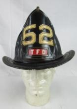 Outstanding Antique Fireman's Helmet with Leather Badge TFD Cairns & Brothers
