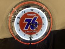 Union 76 Gasoline neon clock