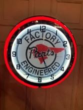 Pontiac Factory Parts 15" clock, red neon