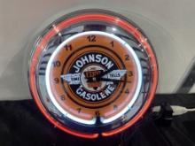 Johnson Ethyl Gasolene Time Tells neon clock