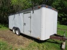 734. 1998 UNITED 7 FT. X 18 FT. TANDEM AXLE ENCLOSED CARGO GRAILER, SIDE DO