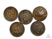 Five 1905 Indian Head Cents