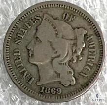 1869 US Three-cent Piece