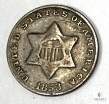 1853 US Three-cent Piece