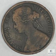 1874 British Victoria One Penny