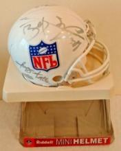 9x Auto Sign-ed NFL Football Logo Riddell Mini Helmet Shied Unknown Signers