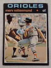 Vintage 1/1 Rare 1971 MLB Topps Factory Error Shift B/W Light Color Back Merv Rettenmund Orioles