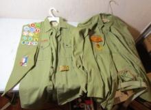 Vtg 1980s Boy Scout Uniform W/ Patches, Medals, Belt Buckle, Sash, Pants