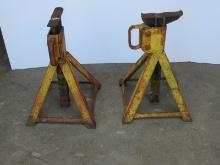 Pair Triangle Base Yellow Floor Jack 5 Ton Stands