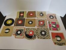 Collection 14 Vinyl Single 45 RPM Country Music Records, Tammy Wynette, Loretta Lynn, Jim