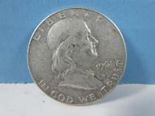 1961-D Franklin Silver Half Dollar Liberty Bell Coins Denver Mint Mark 90% Silver