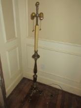 54" Regal Chapman Hollywood Regency Candlestick Floor Lamp Double Pull Chain Circa 1977
