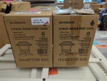 Lot of 2 Boxes of Hampton Bay 10 Lumens White Integrated LED Outdoor Solar Post Cap (2-Pack),
