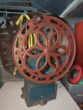 (GAR)Old Style Cast Iron Coffee Grinder, Unmounted, Approximate Dimensions - 27" H x 18" W x 18.5"