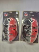 2 Brand New Houston Texans Fan Faces. One Size Fits All.