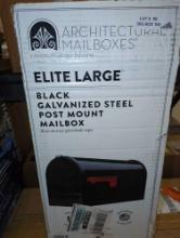 Architectural Mailboxes- Elite Black, Large, Steel, Post Mount Mailbox. What You See in the Photos