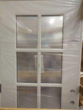 36" x 80" Legacy 6 lite 3/4 lite clear glass right hand outswing white primed fiberglass pre hung