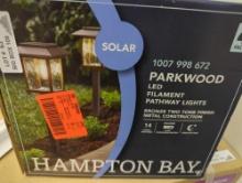 Hampton Bay Parkwood 14 Lumens Bronze and Gold Vintage Bulb LED Outdoor Solar Path Light with Water