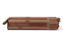 Roll of (50) un researched Lincoln pennies.