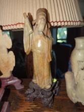 (FD) ORIENTAL STONE CARVED FIGURINE OF A MAN, 9 7/8"H