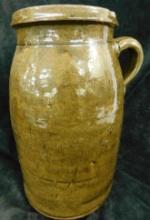 Rock Mills - Alabama - Pottery Butter Churn - Circa 1880-1900 - 13" x 9" x 8"