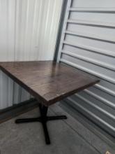 Solid Wood Restaurant Table 36in x 36in x 30in H w/ Single Pedestal Base