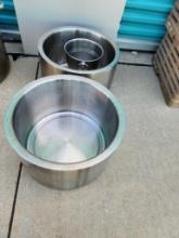 2 Qty. Service Ideas 7 Gallon Brushed Stainless Steel Double Walled Cooling Tubs, Beverage Chiller