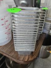 18 Qty. - 1/4 Size Steam Pans, No Lids, We think these are 1/4 Size