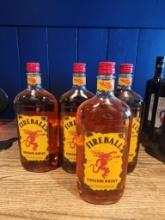 4 Bottles of Fireball Cinnamon Whiskey 1L