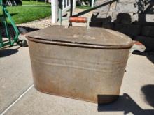 Antique Copper Boiler Wash Tub w/ Lid