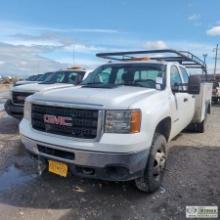 2011 GMC SIERRA 3500, 6.6L DURAMAX, 4X4, DUALLY, CREW CAB, SERVICE BED