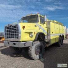 FIRETRUCK, 1979 FORD NSF2 TANKER/PUMPER, PIERCE BODY, DETROIT DIESEL ENGINE, AUTOMATIC TRANSMISSION,