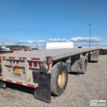 FLAT DECK SEMI TRAILER, 1998 BENSON, TANDEM AXLE W/ADDITIONAL TAG AXLE, 8FT 6IN WIDE X 48FT 8IN DECK