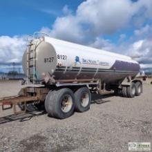 FUEL TANKER PUP TRAILER, 1995 BEAL, 7,400GAL, 3 COMPARTMENT ALUMINUM TANK, 68,000LB GVWR