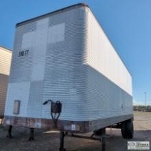 SEMI VAN TRAILER, 1979 FRUEHAUF, 25FT, SINGLE REAR AXLE, 35,000LB GVWR, ROLL UP REAR DOOR, W/CONTENT