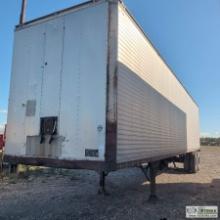 SEMI VAN TRAILER, 1972 DORSEY, 39FT, TANDEM AXLE, ROLL UP REAR DOOR, SIDE MAN DOOR