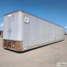 STORAGE CONTAINER, 44FT L x 8FT W, CONVERTED FROM SEMI VAN TRAILER, STEEL FRAME WITH ALUMINUM SKIN