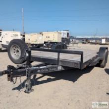 CAR HAULER TRAILER, 2023 CENTEX, 6FT IN WIDE X 16FT LONG DECK, W/2FT DOVETAIL, RAMPS, SPARE TIRE
