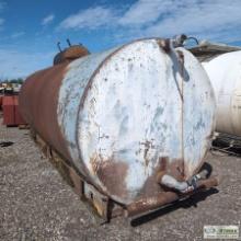 FLUID STORAGE TANK, APPROX 3600GAL, STEEL CONSTRUCTION, SKID MOUNTED