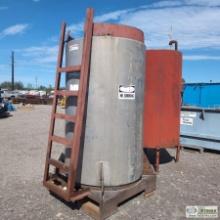 VERTICAL FUEL TANK, APPROX 580GAL, LIQUA-BIN, ALUMINUM TANK WITH STEEL SKID