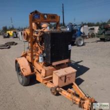 PUMP, APPROX 4IN, 3 CYLINDER YANMAR DIESEL ENGINE, SINGLE AXLE TRAILER MOUNTED