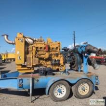 PUMP, CORNELL MODEL 8NHTH-EM18DB, APPROX 8IN, CAT 3406 DIESEL ENGINE, TANDEM AXLE TRAILER MOUNTED