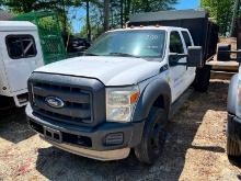 2013 FORD F450XL STAKE DUMP TRUCK VN:1FDGW4GY2DEA10310 powered by 6.8 liter gas engine, equipped