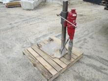 SUPPORT EQUIPMENT concrete core drill with adjustable stand / carotteuse ? beton