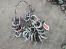 APPROX (24) 3 1/4 - 4 3/4 TON SHACKLES SUPPORT EQUIPMENT