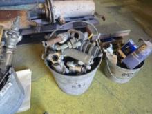 PAIL OF AIR LINE COUPLERS & MISC SUPPORT EQUIPMENT